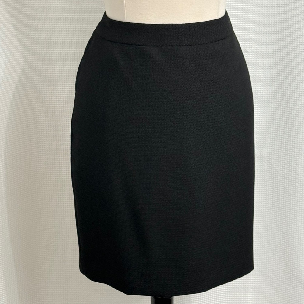 Nine West Women's Black Textured Midi Length Pencil Skirt